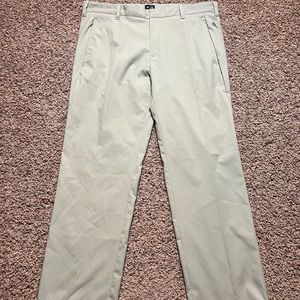 Mens Adidas Golf 3 Stripe Tan Golf Pants Size 36x29 IL:R